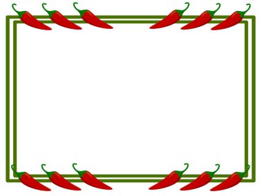 Metin için boş alanı olan kırmızı biberler