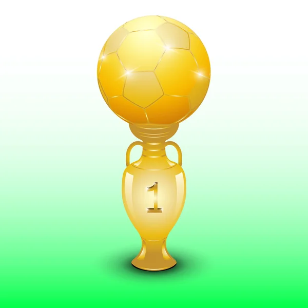 Gouden voetbal trofee — Stockvector