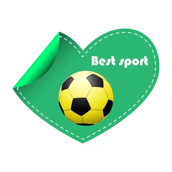 Voetbal en hart — Stockvector