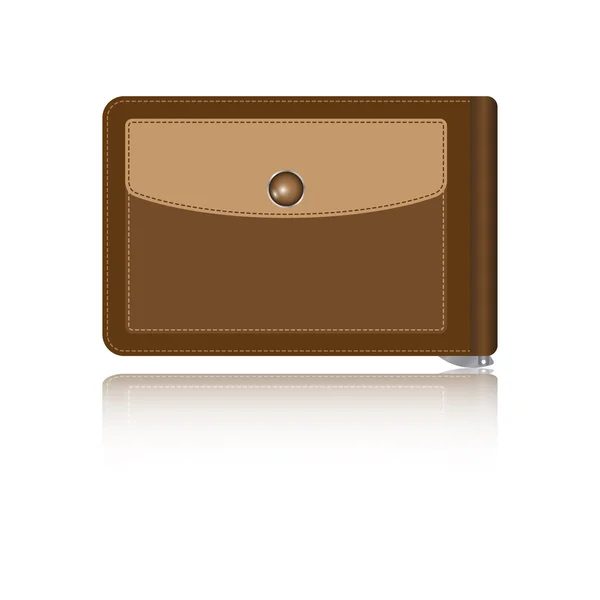 白色背景的棕色钱包 — 图库矢量图片