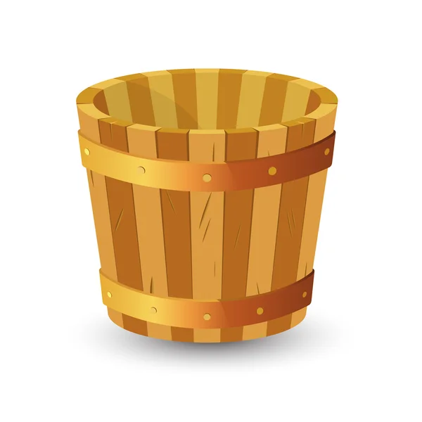 Seau en bois avec défaut . — Image vectorielle