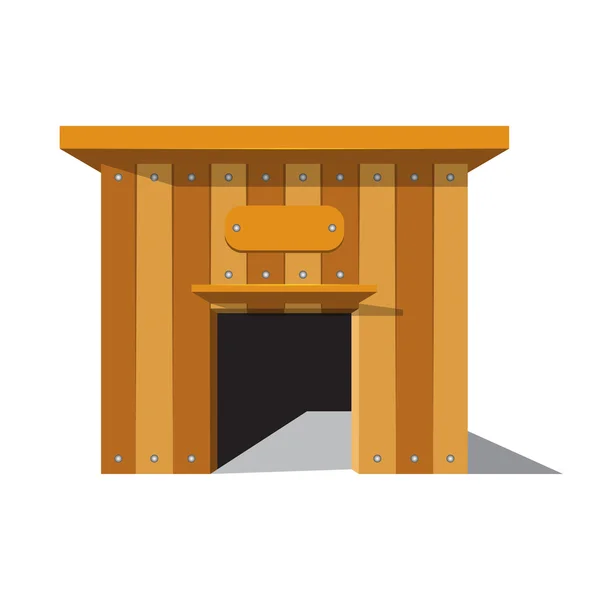 Dog house with a square entrance. — Stock Vector