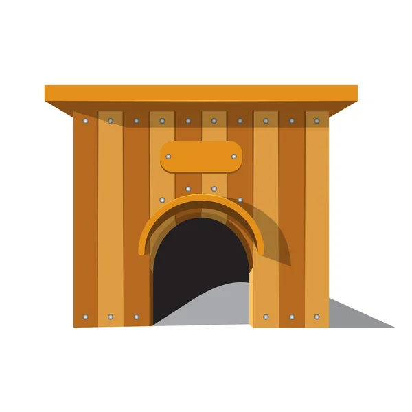 Dog house with a semicircular entrance. — Stock Vector