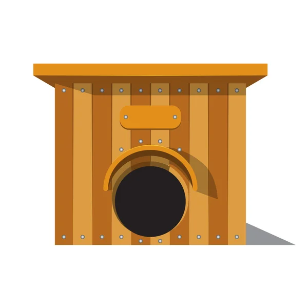 Dog house with a round entrance. — Stock Vector