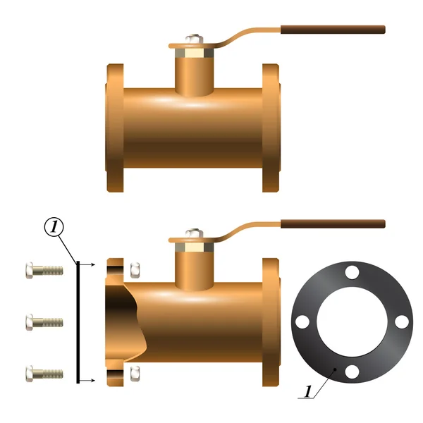 Industrial valve with a flat handle. — Stock Vector