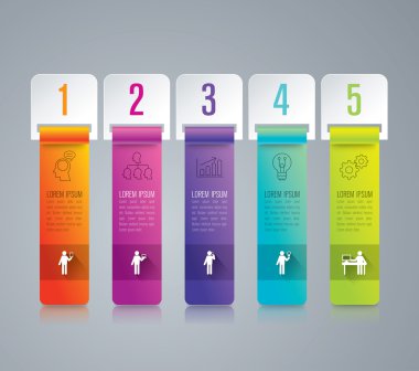 İş Infographic beş adım ile