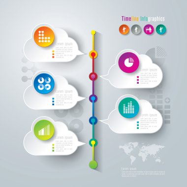 İş Infographic dikey ilerleme