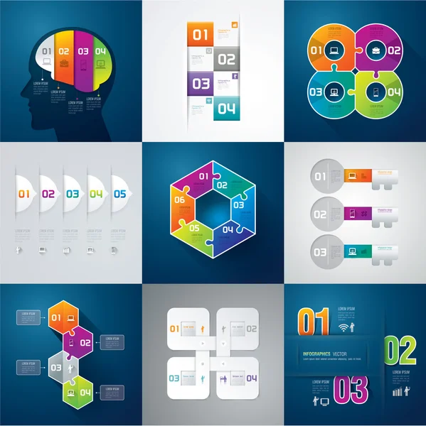 Набор шаблонов инфографики — стоковый вектор