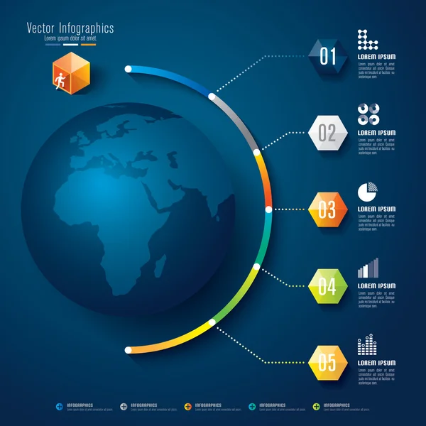 Infografica aziendale con concetto Planet — Vettoriale Stock