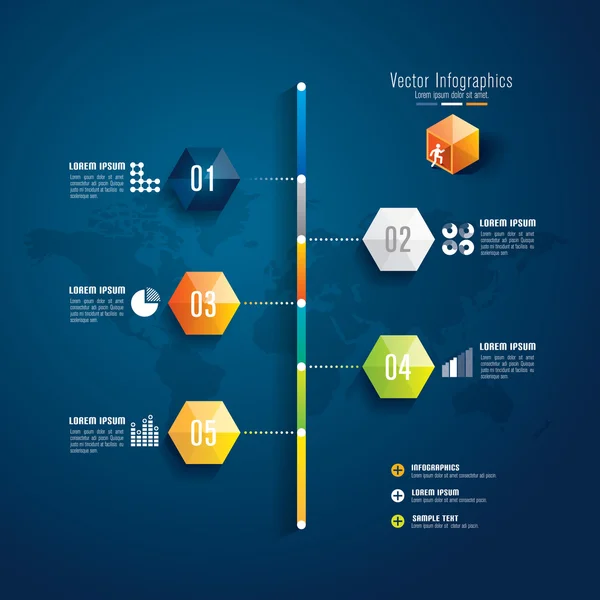 Business infographic vertikala framsteg — Stock vektor