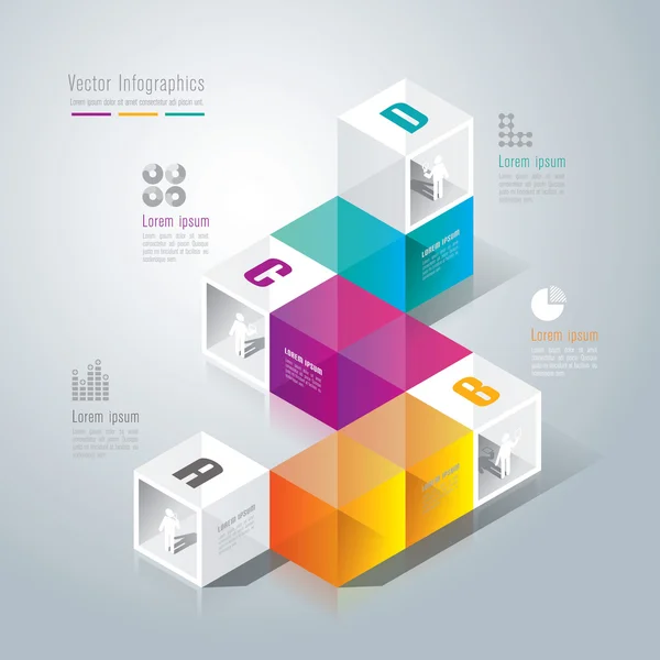 Infographic vakken met elementen — Stockvector