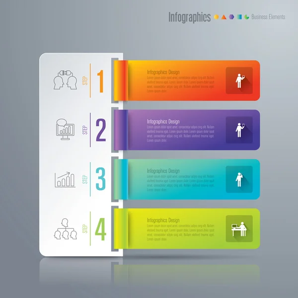 Infográfico de negócios com quatro passos — Vetor de Stock