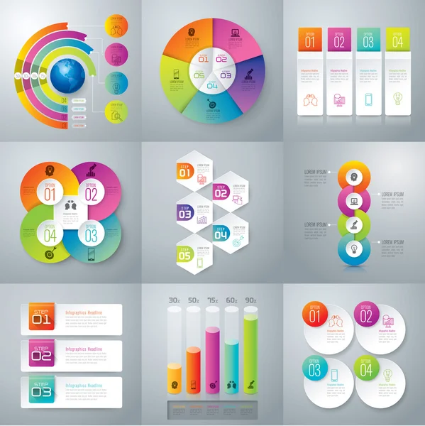 Set of infographics design templates — Stock Vector