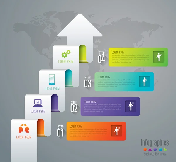 Biznesu infografiki z czterech kroków — Wektor stockowy