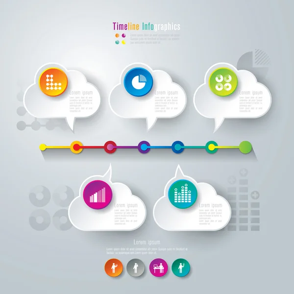 Plantilla de infografía empresarial con nubes — Archivo Imágenes Vectoriales