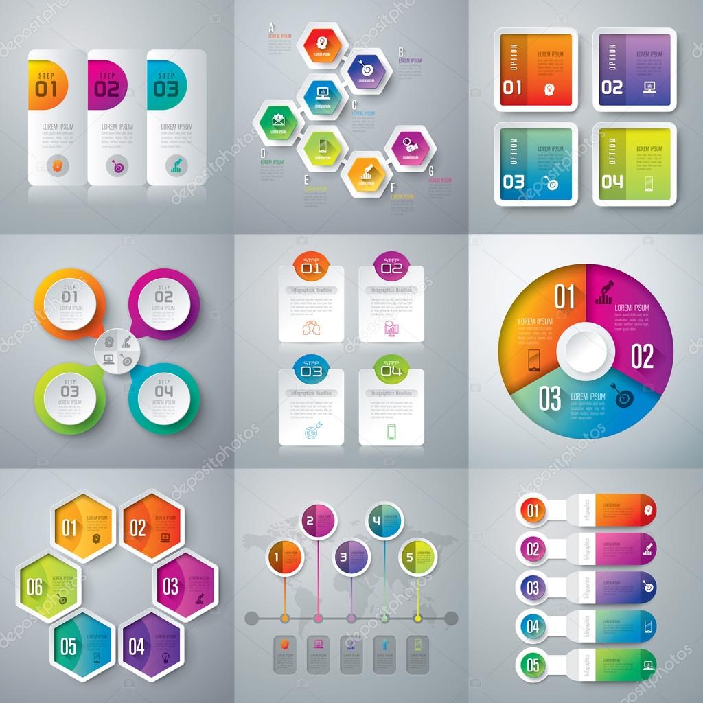 Set of infographics design templates