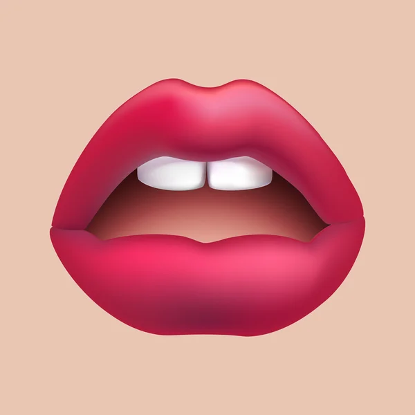 Sexy lips. Open mouth — Stock Vector