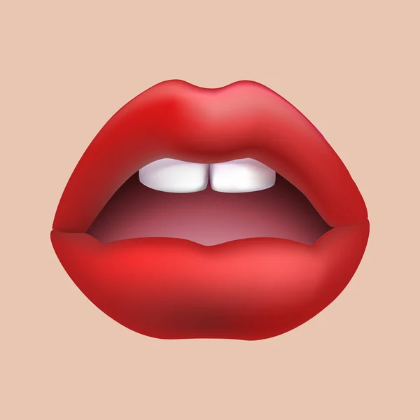 Bibir merah seksi - Stok Vektor