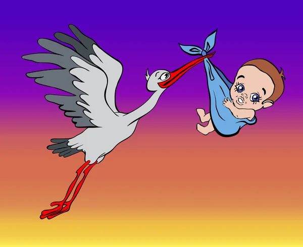 Leylek bebek getiriyor