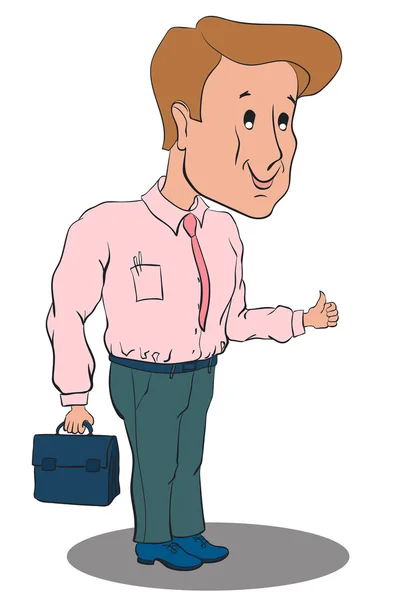 pembe gömlek ve yeşil pantolon içinde ayakta işadamı