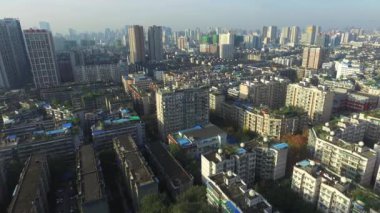 havadan görünümü, Cheng du Sichuan Çin şehri