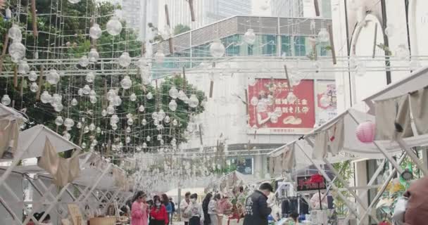 Straatmarkt bij Chengdu China — Stockvideo