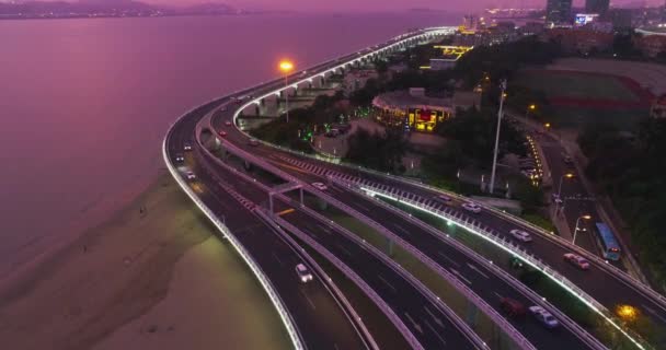 Xiamen miasto w nocy — Wideo stockowe