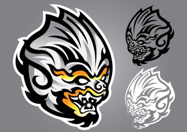 maymun linethai amblem logo vektör