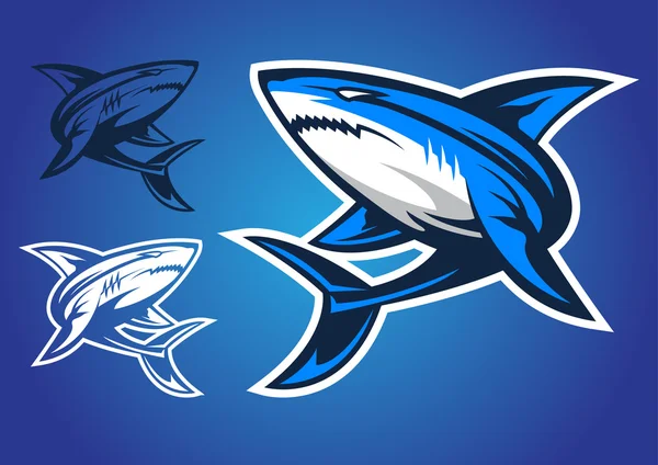 Logotipo del emblema de tiburón vector — Archivo Imágenes Vectoriales