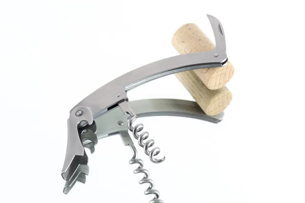 Corkscrew isolated, wine — Stock Photo, Image