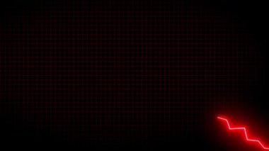 Siyah arkaplanda soyut kırmızı çizgi. vektör illüstrasyonu.