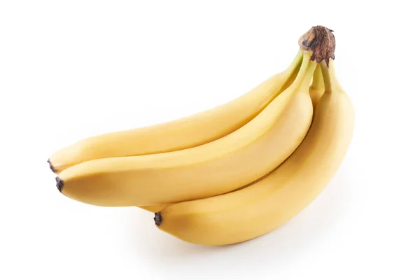 Bunch Yellow Bananas Isolated White Background Copy Space Top View — Stock Photo, Image