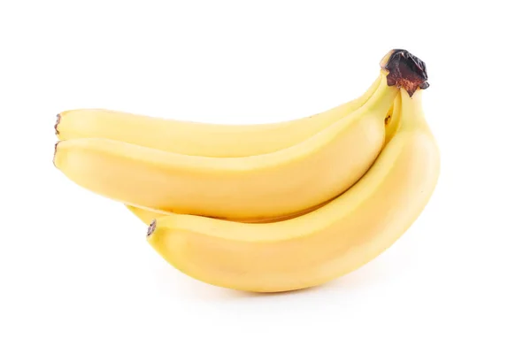 Bando Bananas Amarelas Isoladas Fundo Branco Com Espaço Cópia Vista — Fotografia de Stock