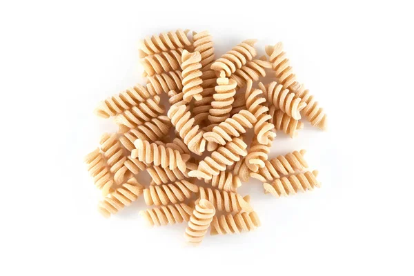 Pasta Macaroni Spaghetti Geïsoleerd Witte Achtergrond Close Vlak Clippad — Stockfoto