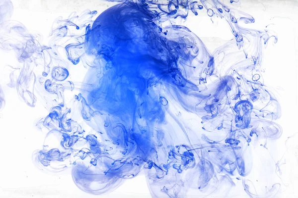 Abstract Blauwe Witte Achtergrond Vloeibare Vloeibare Kunst Azuurblauwe Wervelende Rook — Stockfoto