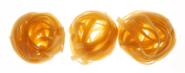 Makaron Makaron Spaghetti Odizolowane Białym Tle Płaski Leżak Ścieżka Wycinania — Zdjęcie stockowe