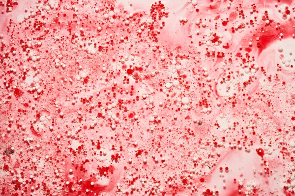 Fondo Abstracto Rojo Burbujas Pintura Líquido Líquido Superficie Papel Pintado —  Fotos de Stock