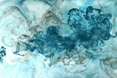 Soyut mavi-yeşil okyanus, su arka planında boya. Sıçrama ve hareket halindeki dalgalar. Sıvı sanat duvar kağıdı, sıvı canlı renkler.