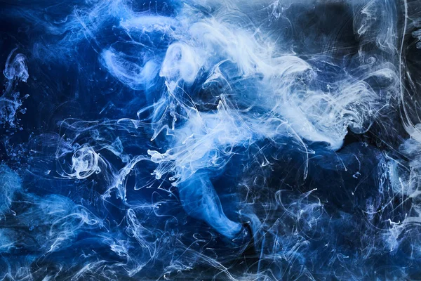 Fondo Azul Abstracto Del Océano Humo Arremolinado Submarino Vibrante Fondo — Foto de Stock