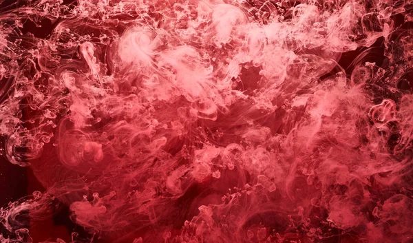 Abstrakt Röd Ocean Bakgrund Rubinfärger Vatten Pulserande Ljus Rök Scharlakansrött — Stockfoto