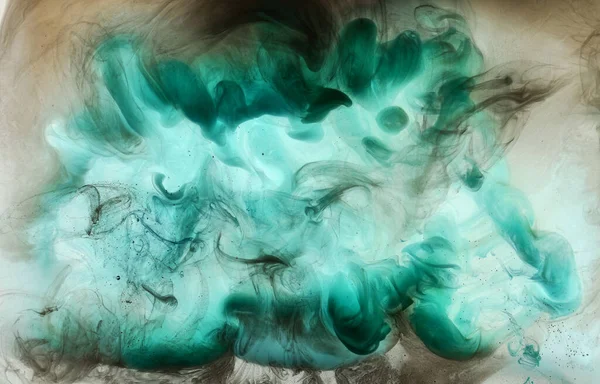 Océano Azul Verde Abstracto Pintura Fondo Agua Remolino Salpicaduras Olas — Foto de Stock