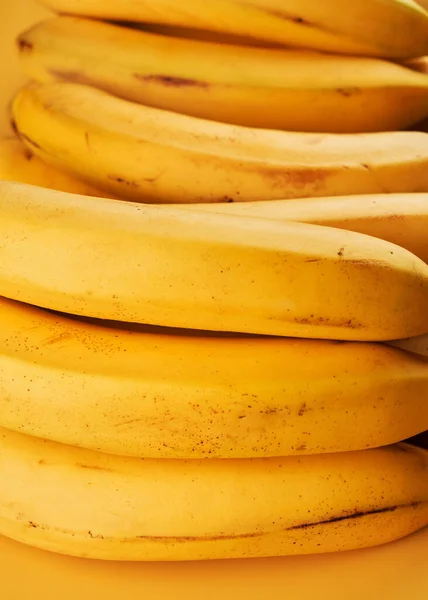 Amarelo Bananas Inteiras Fechar Fundo — Fotografia de Stock