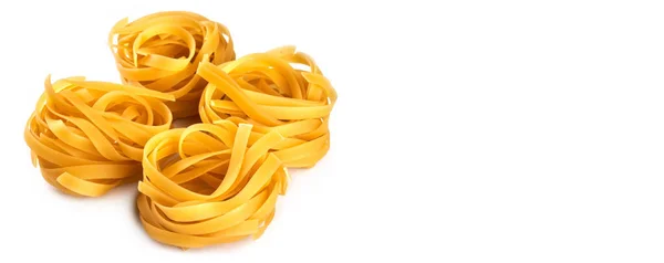 Pasta Maccheroni Spaghetti Isolati Fondo Bianco Stesa Piatta Percorso Ritaglio — Foto Stock