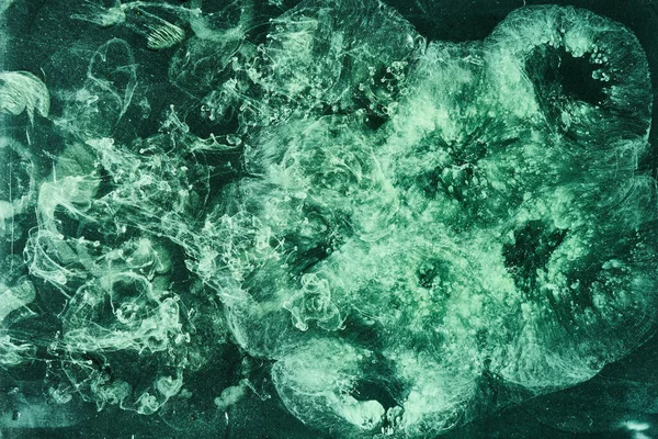 Abstract Groene Kleur Achtergrond Wervelende Levendige Hookah Rook Onderwater Smaragdgroene — Stockfoto