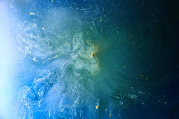 Fondo Azul Abstracto Del Océano Humo Arremolinado Submarino Vibrante Fondo — Foto de Stock