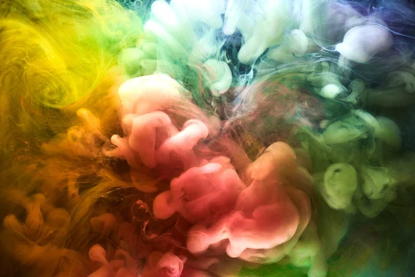 Veelkleurige Heldere Rook Abstracte Achtergrond Kleurrijke Mist Levendige Kleuren Behang — Stockfoto