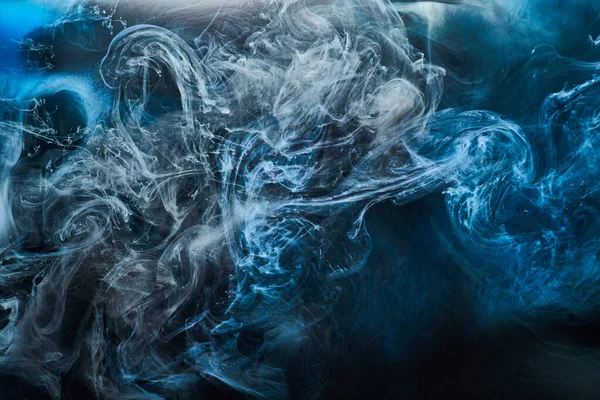 Abstract Blue Ocean Background Underwater Swirling Smoke Vibrant Sea Colors — Stock Photo, Image