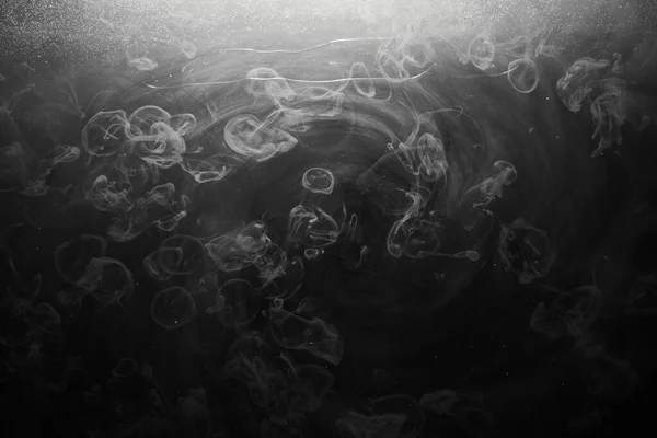 Pintura Oscura Abstracta Fondo Agua Blanco Humo Nube Movimiento Negro — Foto de Stock