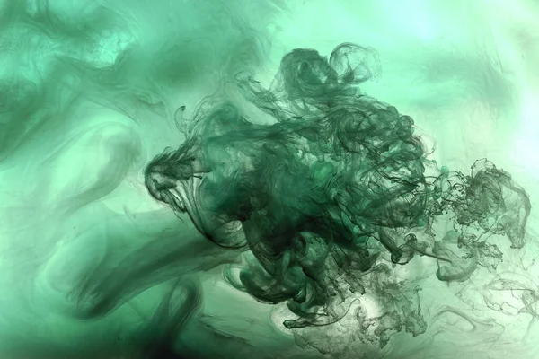 Πράσινο Σύννεφο Καπνού Κάτω Από Νερό Αφηρημένη Στροβιλιζόμενη Θάλασσα Ζωντανό — Φωτογραφία Αρχείου