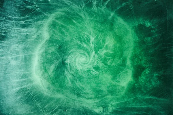 Abstrakte Grüne Farbe Hintergrund Wirbelnder Lebendiger Shisha Rauch Smaragdgrüner Ozean — Stockfoto